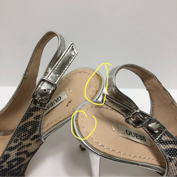 Silver Leopard Platform Slingback Heels Size 5 M - Picture 7 of 7